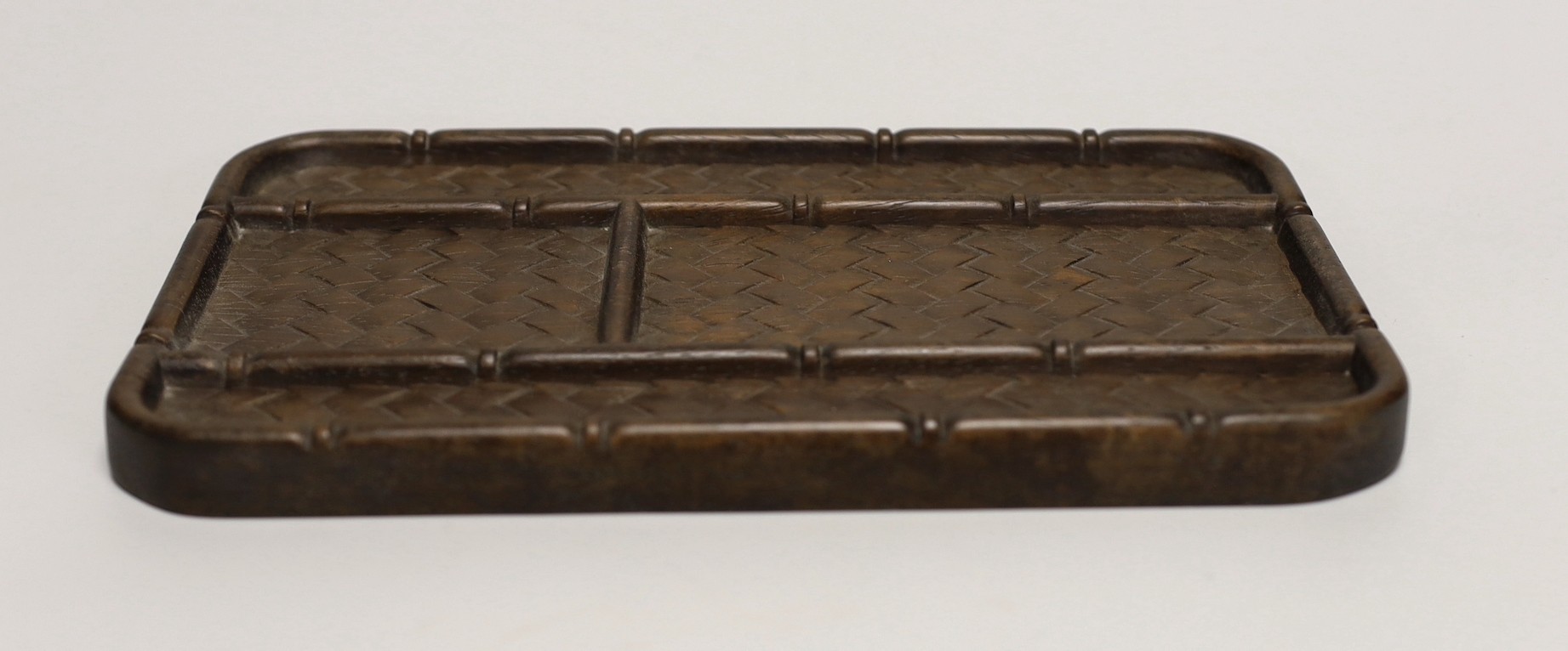 A Chinese hardwood inkstone stand 24x14cm
